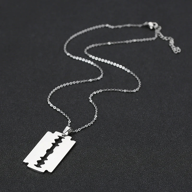 Chic Shaving Blade Pendant Necklace