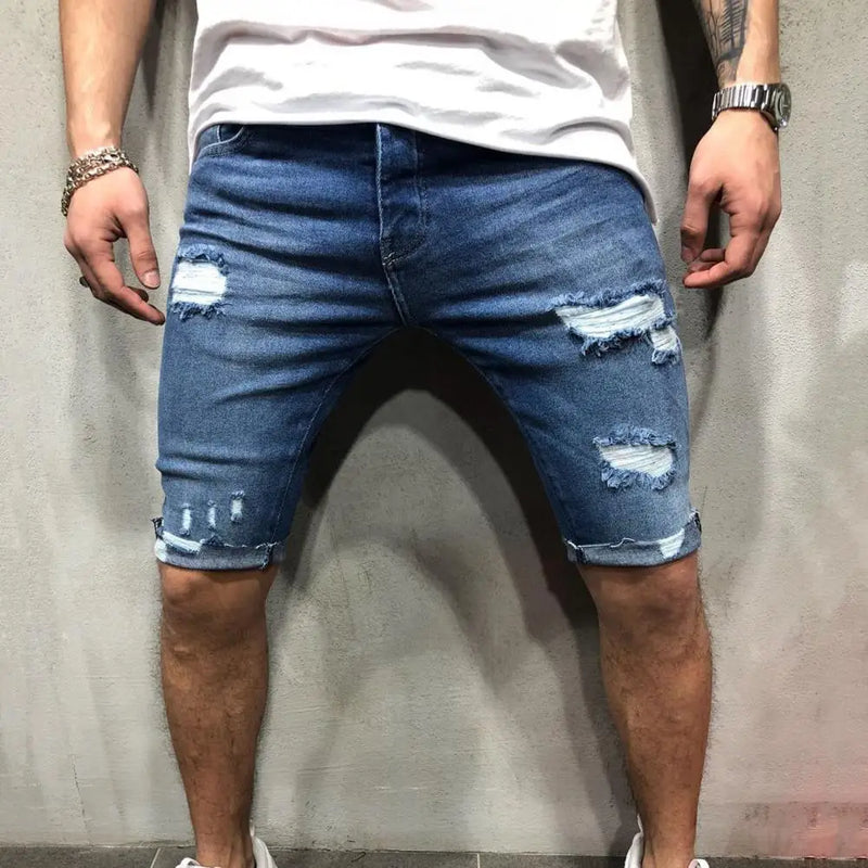 Breathable Ripped Denim Shorts