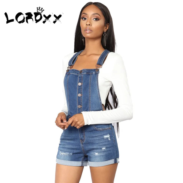 Sleek Roll Up Denim Overalls