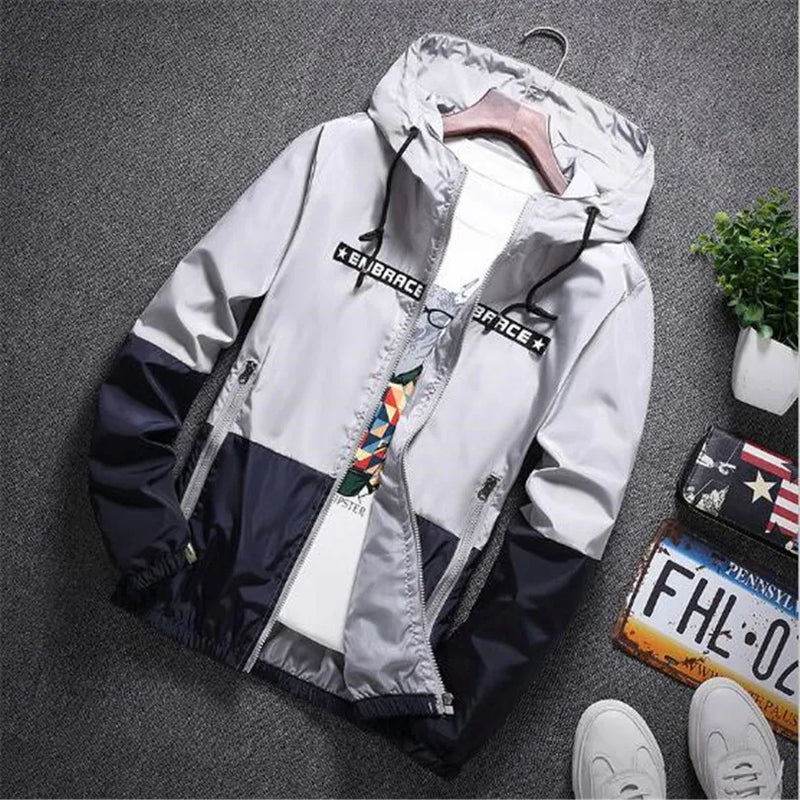 Monochrome Windbreaker Jacket