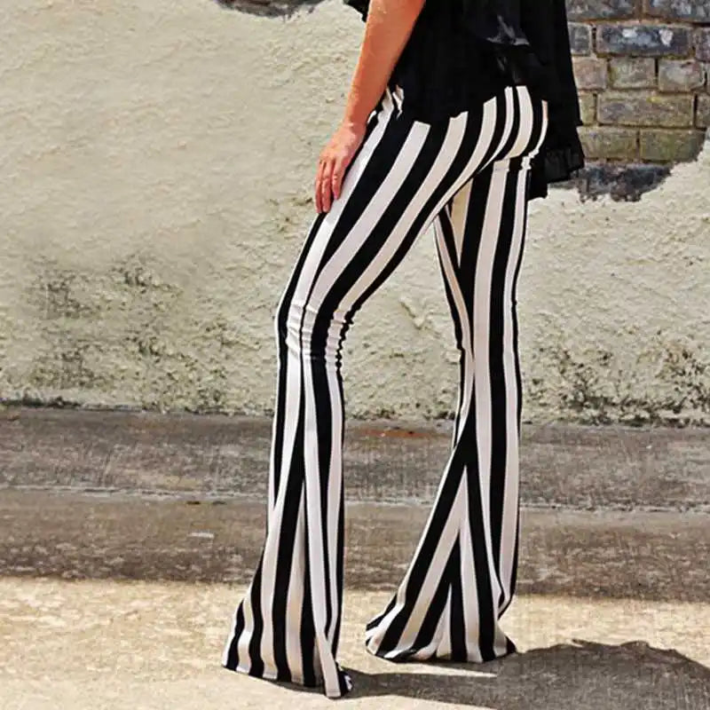 Elegant Black Vertical Striped Pants