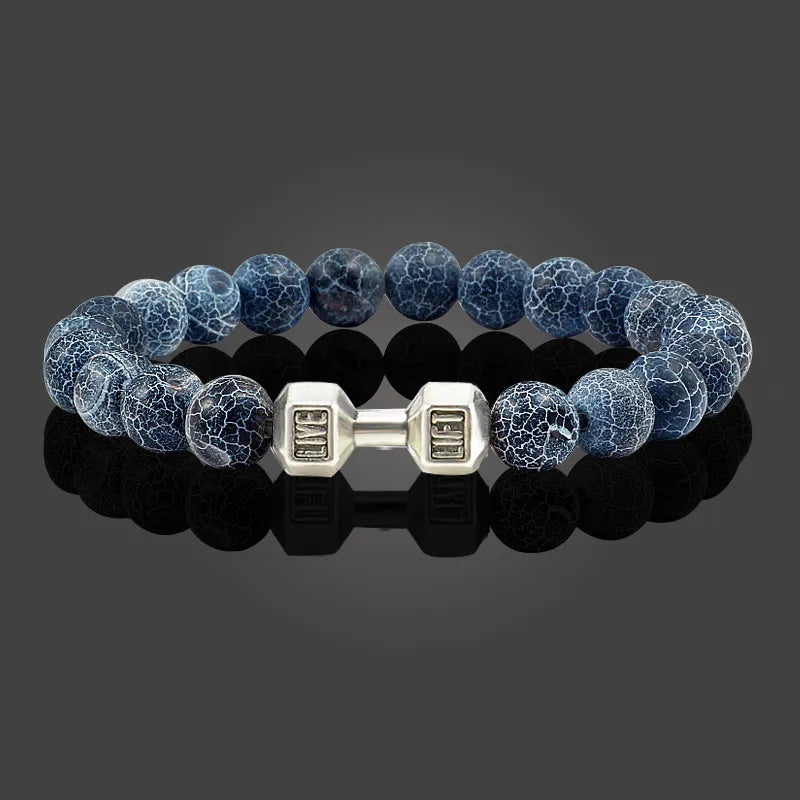 Barbell Charm Stone Bracelet