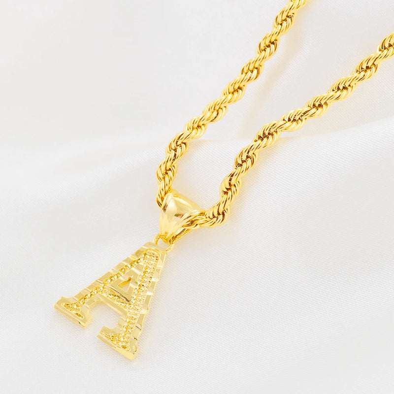 The Gold Rope Chain with Letters