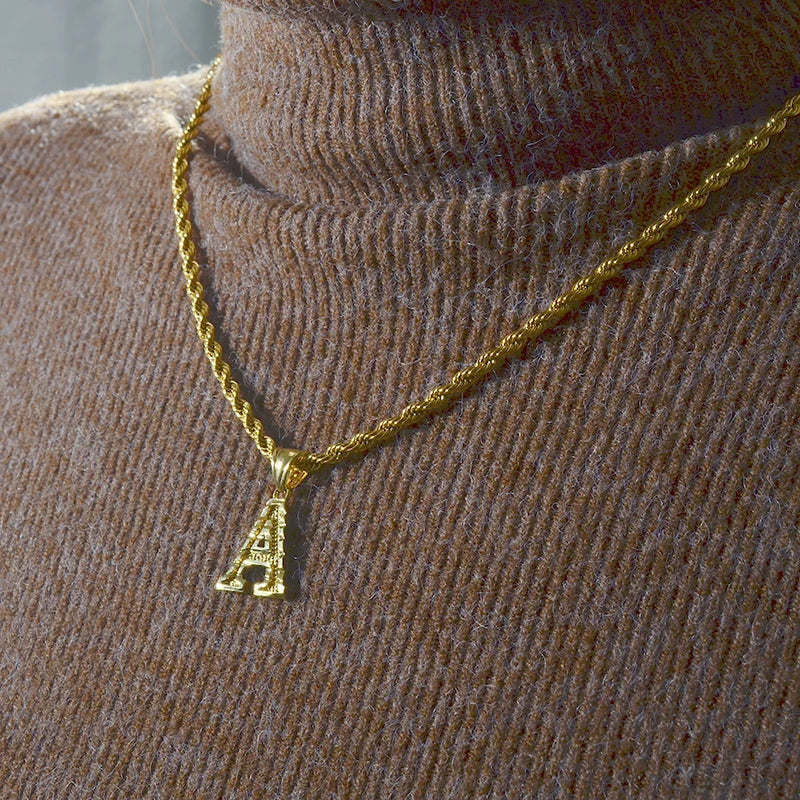 The Gold Rope Chain with Letters