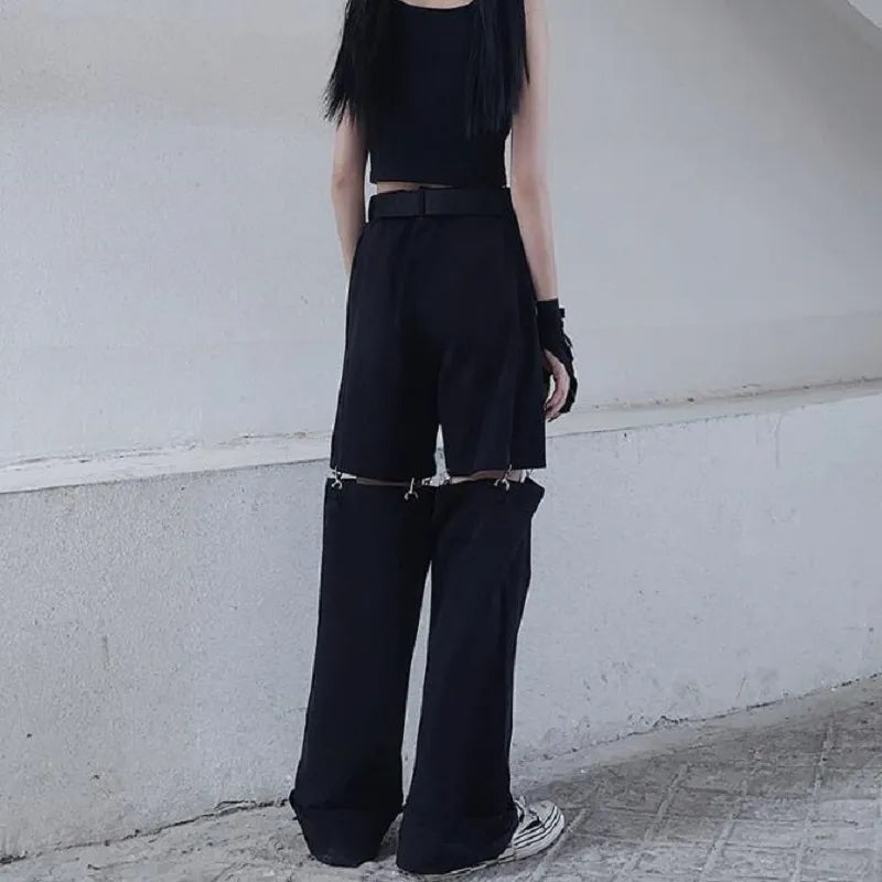 Oversize Hollow Out Wide Leg Pants