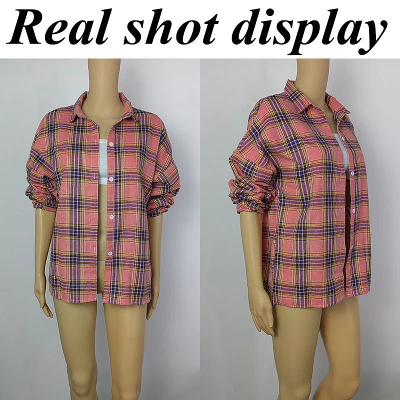 Y2K Retro Oversized Plaid Shirt