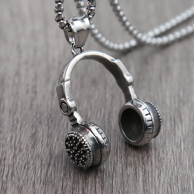 Music DJ Headphone Pendant Necklaces