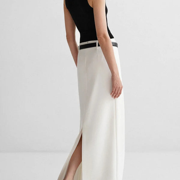 Casual White Straight Skirt