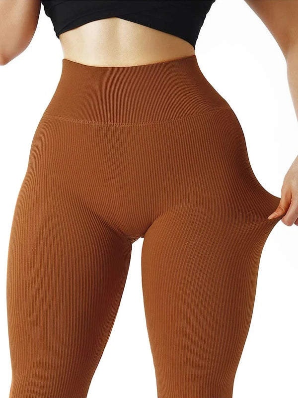 Ribbed High Waist Seamless Leggings